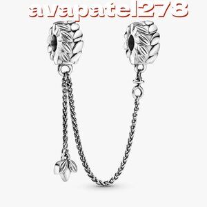Pandora Wheat Grains Safety Chain Clip Charm